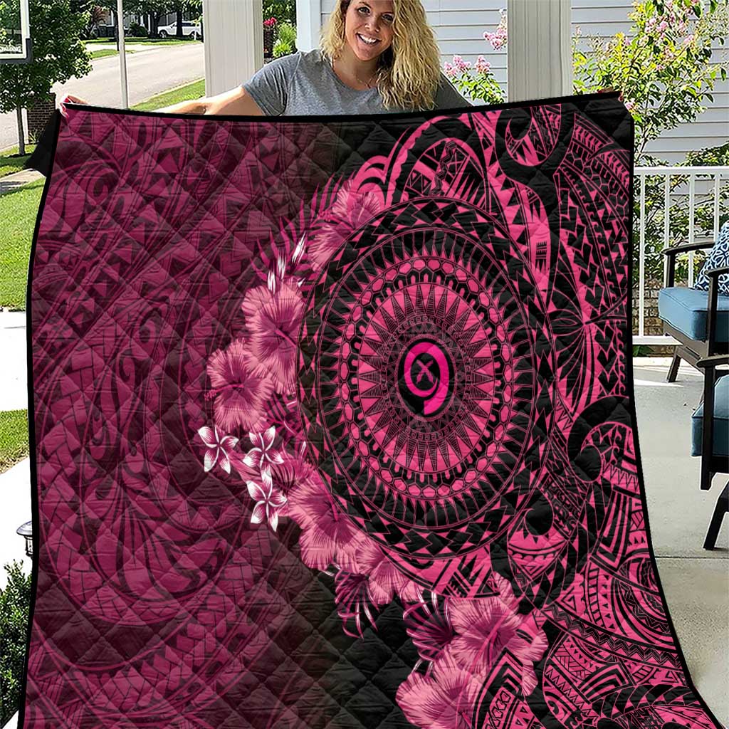 Vanuatu Quilt Hibisus Polynesian Pattern Pink - Polynesian Pride