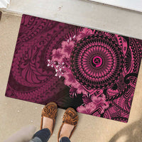 Vanuatu Rubber Doormat Hibisus Polynesian Pattern Pink LT14 - Polynesian Pride