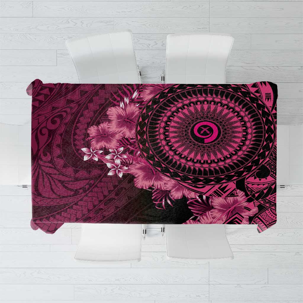 Vanuatu Tablecloth Hibisus Polynesian Pattern Pink LT14 Pink - Polynesian Pride