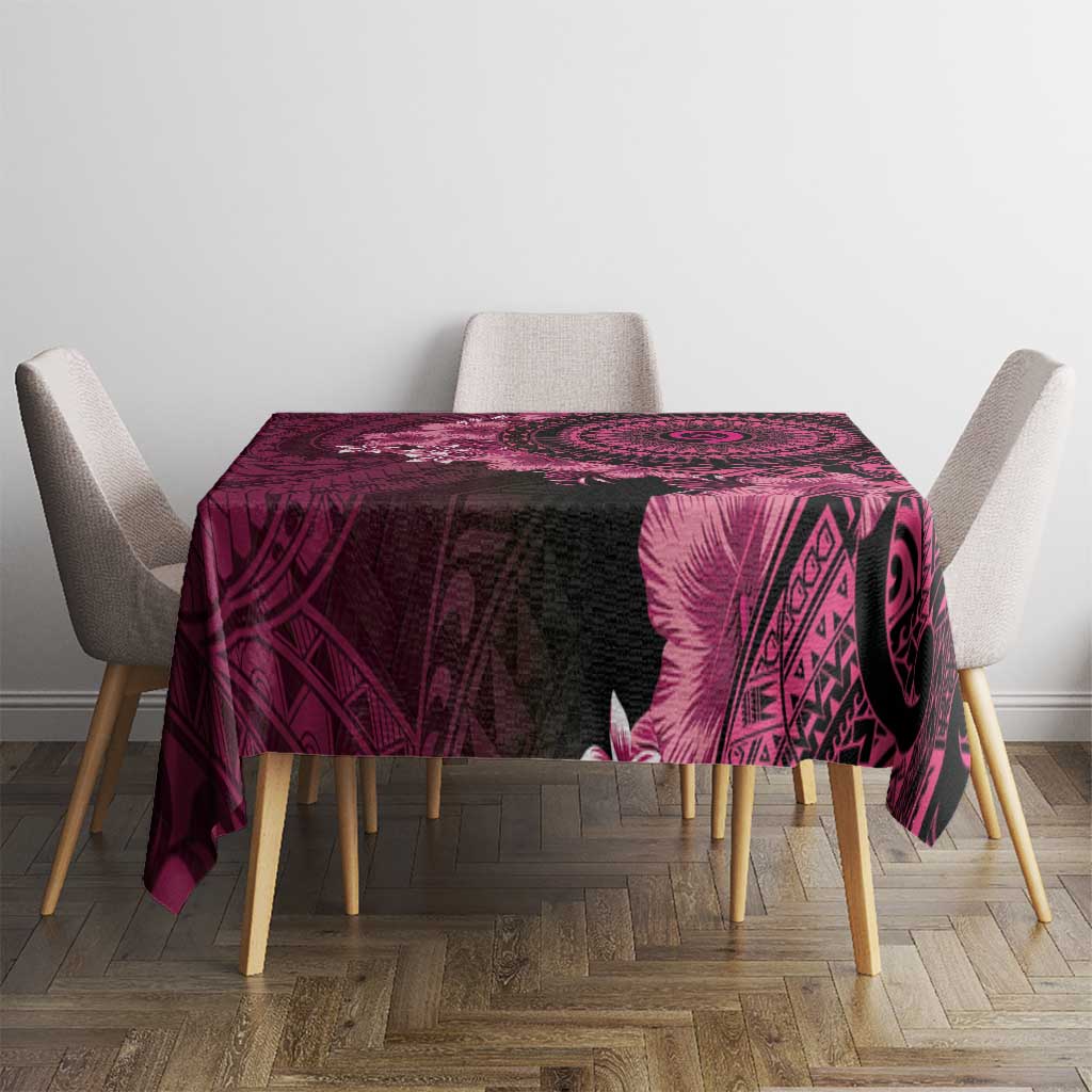 Vanuatu Tablecloth Hibisus Polynesian Pattern Pink LT14 - Polynesian Pride