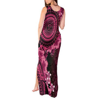Vanuatu Tank Maxi Dress Hibisus Polynesian Pattern Pink - Polynesian Pride