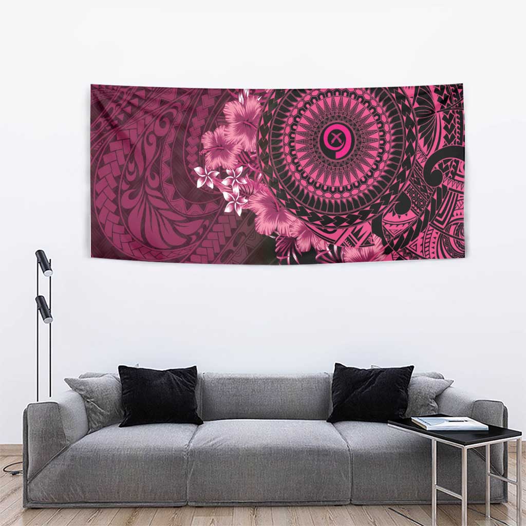 Vanuatu Tapestry Hibisus Polynesian Pattern Pink - Polynesian Pride