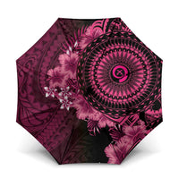 Vanuatu Umbrella Hibisus Polynesian Pattern Pink LT14 One Size Folded 11.42 inch Opened Diameter 37.4 inch Pink - Polynesian Pride