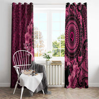 Vanuatu Window Curtain Hibisus Polynesian Pattern Pink - Polynesian Pride