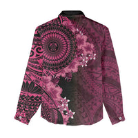 Vanuatu Women Casual Shirt Hibisus Polynesian Pattern Pink - Polynesian Pride