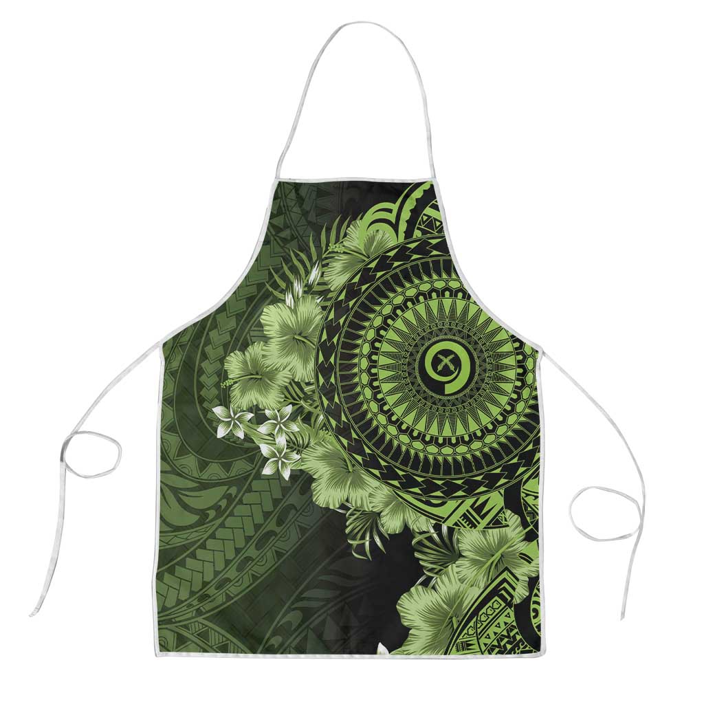 Vanuatu Apron Hibisus Polynesian Pattern Green LT14 Green - Polynesian Pride
