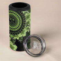 Vanuatu 4 in 1 Can Cooler Tumbler Hibisus Polynesian Pattern Green LT14 - Polynesian Pride