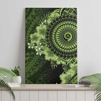 Vanuatu Canvas Wall Art Hibisus Polynesian Pattern Green LT14 - Polynesian Pride