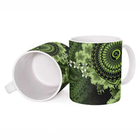Vanuatu Ceramic Mug Hibisus Polynesian Pattern Green LT14 - Polynesian Pride