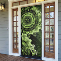 Vanuatu Door Cover Hibisus Polynesian Pattern Green LT14 - Polynesian Pride
