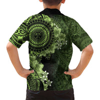Vanuatu Family Matching Puletasi and Hawaiian Shirt Hibisus Polynesian Pattern Green LT14 - Polynesian Pride