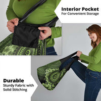 Vanuatu Grocery Bag Hibisus Polynesian Pattern Green - Polynesian Pride