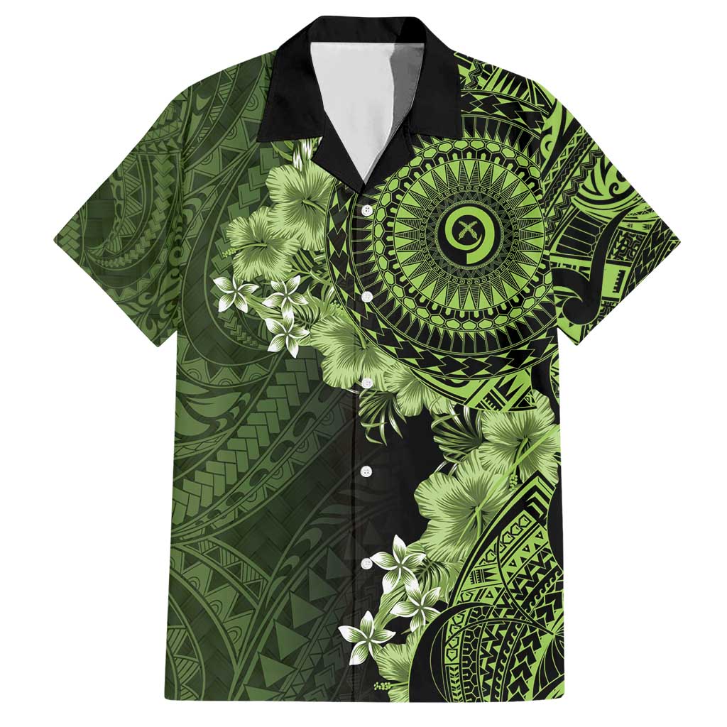 Vanuatu Hawaiian Shirt Hibisus Polynesian Pattern Green LT14 Green - Polynesian Pride