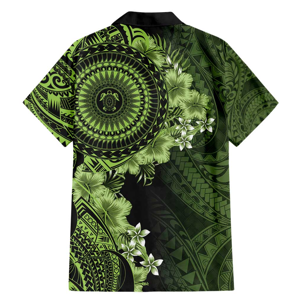 Vanuatu Hawaiian Shirt Hibisus Polynesian Pattern Green LT14 - Polynesian Pride