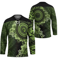 Vanuatu Hockey Jersey Hibisus Polynesian Pattern Green LT14 - Polynesian Pride