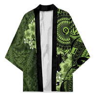 Vanuatu Kimono Hibisus Polynesian Pattern Green LT14 Unisex Green - Polynesian Pride