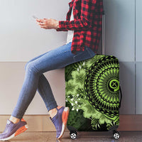 Vanuatu Luggage Cover Hibisus Polynesian Pattern Green LT14 - Polynesian Pride