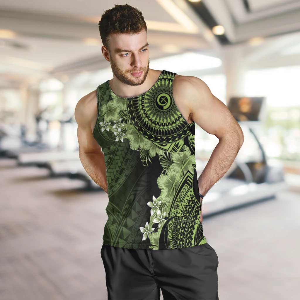 Vanuatu Men Tank Top Hibisus Polynesian Pattern Green LT14 Green - Polynesian Pride