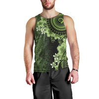 Vanuatu Men Tank Top Hibisus Polynesian Pattern Green LT14 - Polynesian Pride
