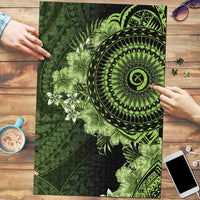 Vanuatu Puzzle Hibisus Polynesian Pattern Green LT14 Green - Polynesian Pride