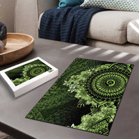 Vanuatu Puzzle Hibisus Polynesian Pattern Green LT14 - Polynesian Pride