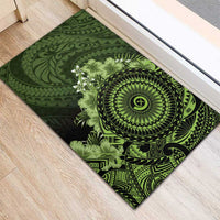 Vanuatu Rubber Doormat Hibisus Polynesian Pattern Green LT14 - Polynesian Pride