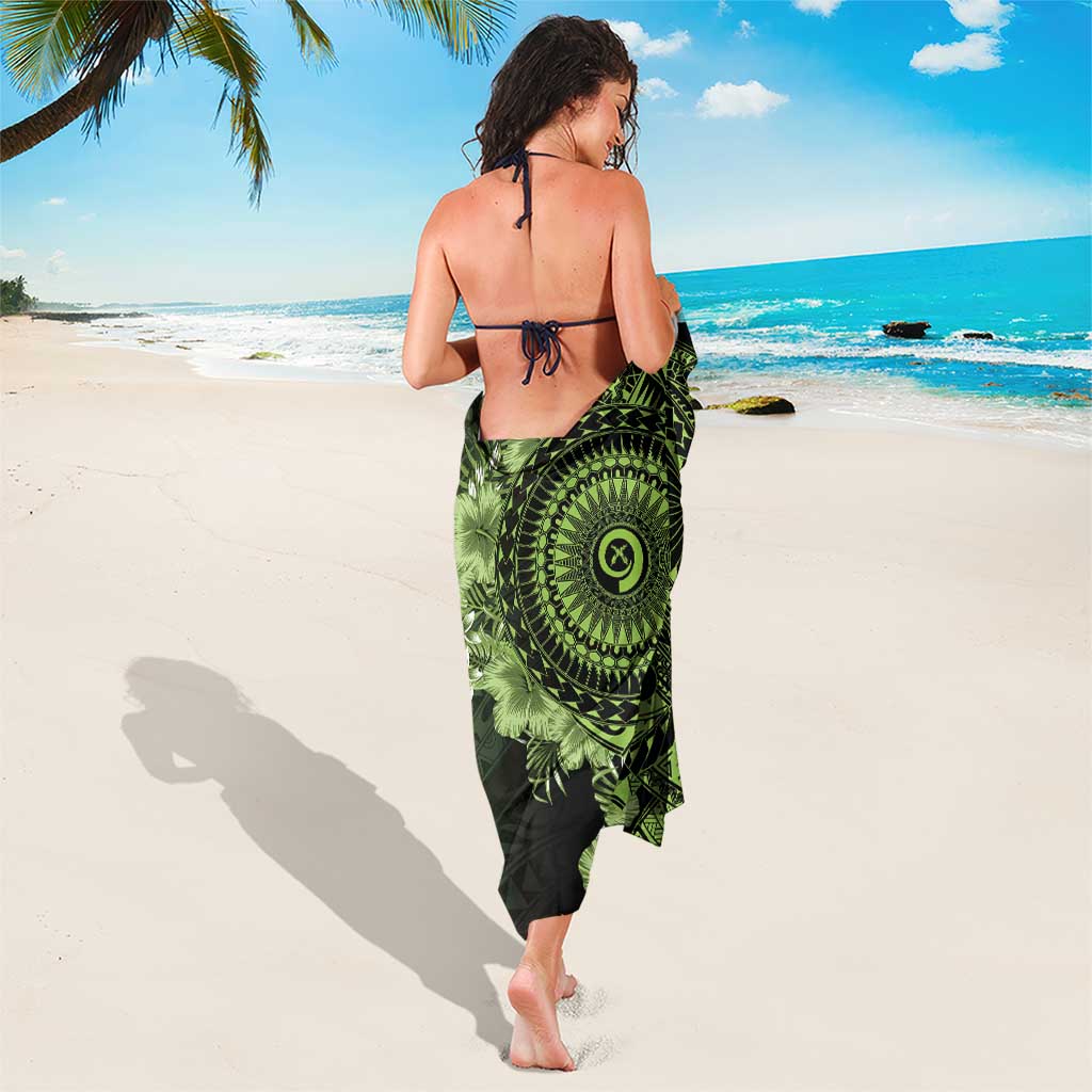 Vanuatu Sarong Hibisus Polynesian Pattern Green - Polynesian Pride