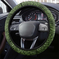 Vanuatu Steering Wheel Cover Hibisus Polynesian Pattern Green LT14 - Polynesian Pride