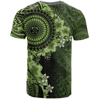 Vanuatu T Shirt Hibisus Polynesian Pattern Green - Polynesian Pride
