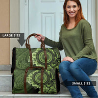 Vanuatu Travel Bag Hibisus Polynesian Pattern Green - Polynesian Pride
