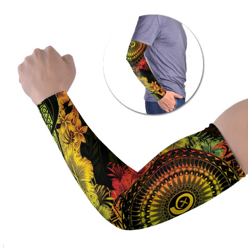 Vanuatu Arm Sleeves Hibisus Polynesian Pattern Reggae - Polynesian Pride