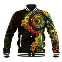 Vanuatu Baseball Jacket Hibisus Polynesian Pattern Reggae LT14 Unisex Reggae - Polynesian Pride