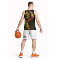 Vanuatu Basketball Jersey Hibisus Polynesian Pattern Reggae LT14 - Polynesian Pride