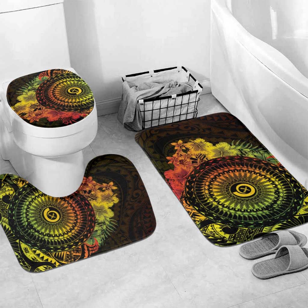 Vanuatu Bathroom Set Hibisus Polynesian Pattern Reggae - Polynesian Pride