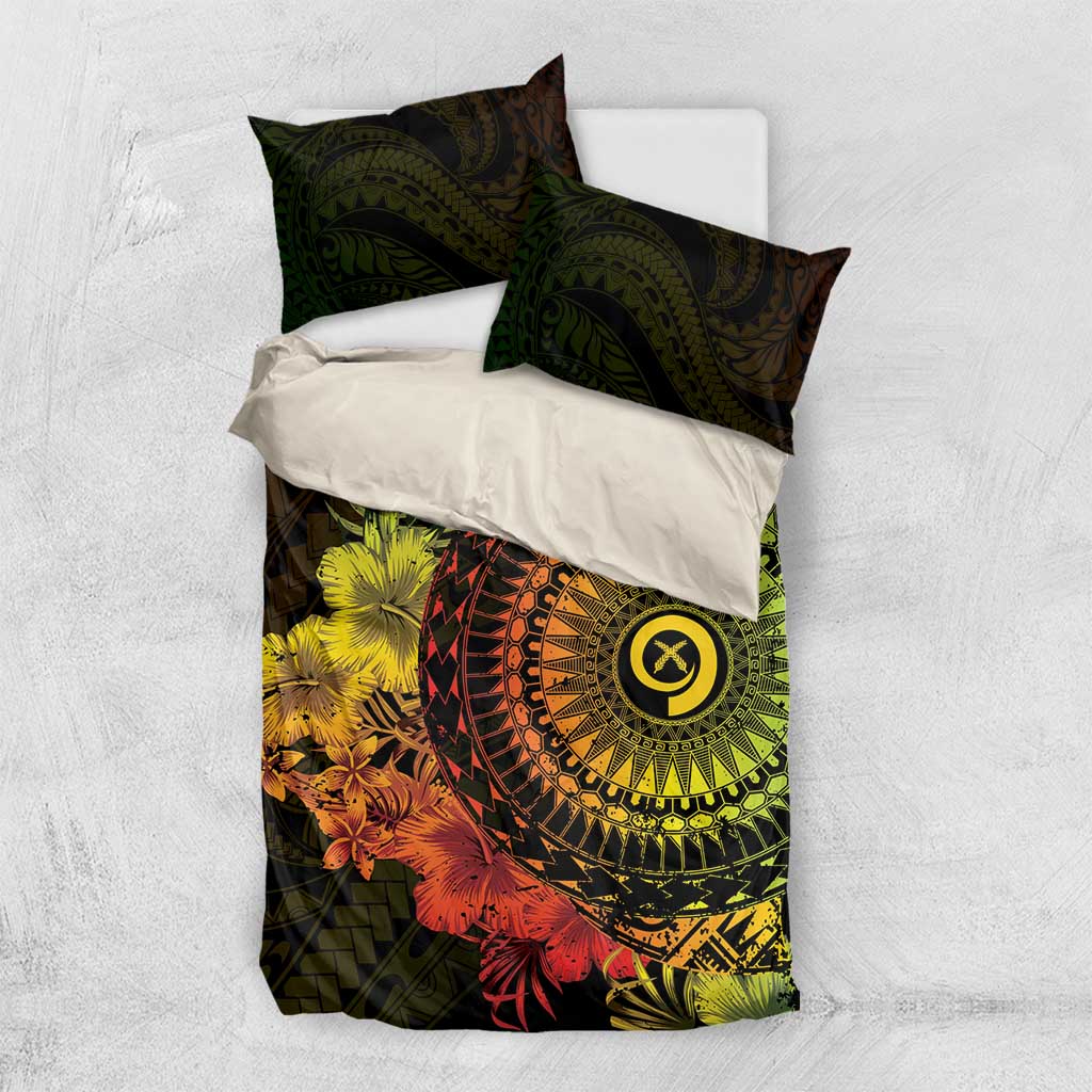 Vanuatu Bedding Set Hibisus Polynesian Pattern Reggae - Polynesian Pride