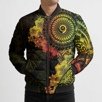 Vanuatu Bomber Puffer Jacket Hibisus Polynesian Pattern Reggae LT14 - Polynesian Pride
