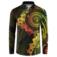 Vanuatu Button Sweatshirt Hibisus Polynesian Pattern Reggae LT14 Reggae - Polynesian Pride