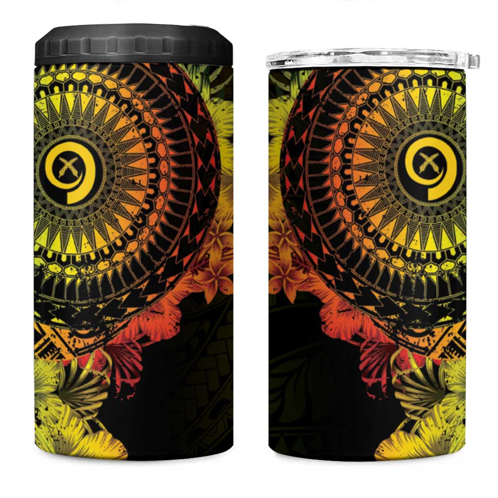 Vanuatu 4 in 1 Can Cooler Tumbler Hibisus Polynesian Pattern Reggae LT14 One Size: 16 oz Reggae - Polynesian Pride