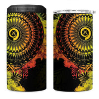 Vanuatu 4 in 1 Can Cooler Tumbler Hibisus Polynesian Pattern Reggae LT14 One Size: 16 oz Reggae - Polynesian Pride