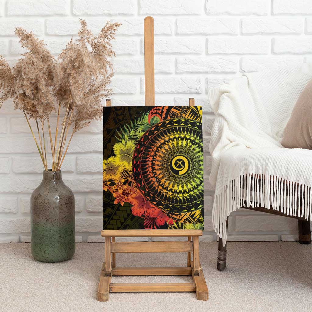 Vanuatu Canvas Wall Art Hibisus Polynesian Pattern Reggae LT14 - Polynesian Pride