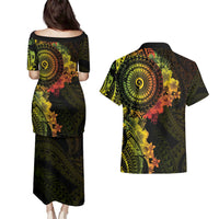 Vanuatu Couples Matching Puletasi and Hawaiian Shirt Hibisus Polynesian Pattern Reggae LT14 - Polynesian Pride