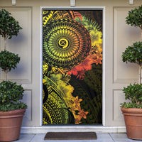 Vanuatu Door Cover Hibisus Polynesian Pattern Reggae LT14 Reggae - Polynesian Pride