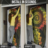 Vanuatu Door Cover Hibisus Polynesian Pattern Reggae LT14 - Polynesian Pride