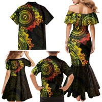 Vanuatu Family Matching Mermaid Dress and Hawaiian Shirt Hibisus Polynesian Pattern Reggae LT14 - Polynesian Pride