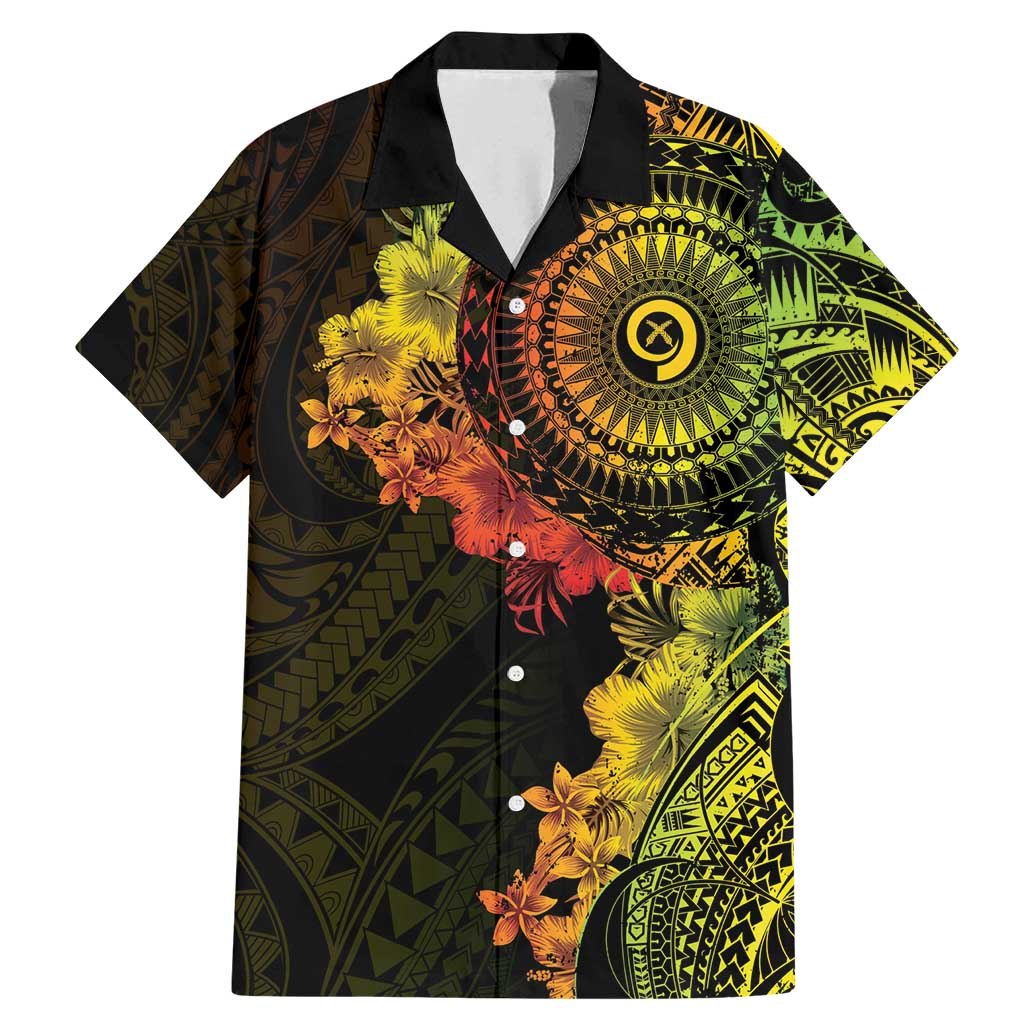 Vanuatu Family Matching Mermaid Dress and Hawaiian Shirt Hibisus Polynesian Pattern Reggae LT14 Dad's Shirt - Short Sleeve Reggae - Polynesian Pride
