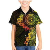 Vanuatu Family Matching Mermaid Dress and Hawaiian Shirt Hibisus Polynesian Pattern Reggae LT14 Son's Shirt Reggae - Polynesian Pride