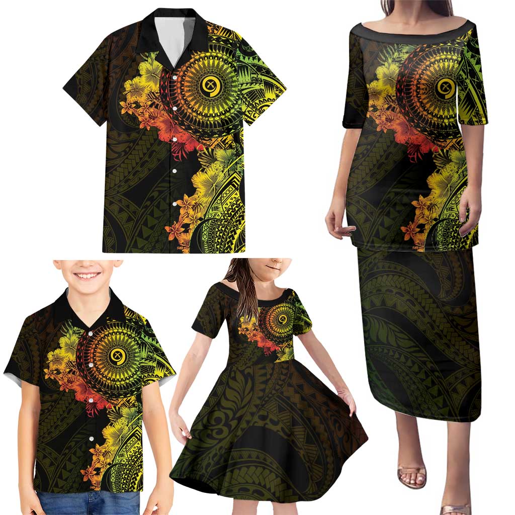 Vanuatu Family Matching Puletasi and Hawaiian Shirt Hibisus Polynesian Pattern Reggae LT14 - Polynesian Pride