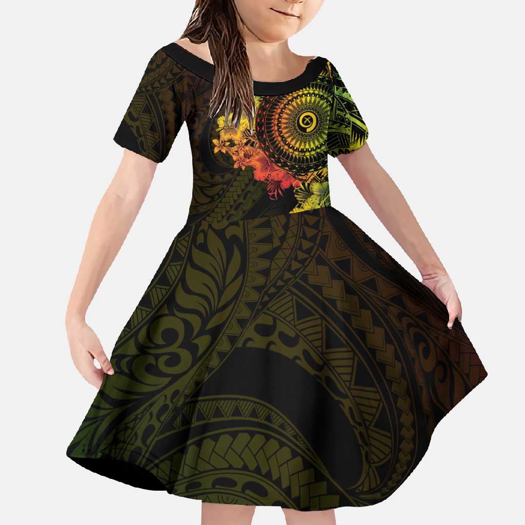 Vanuatu Family Matching Summer Maxi Dress and Hawaiian Shirt Hibisus Polynesian Pattern Reggae - Polynesian Pride