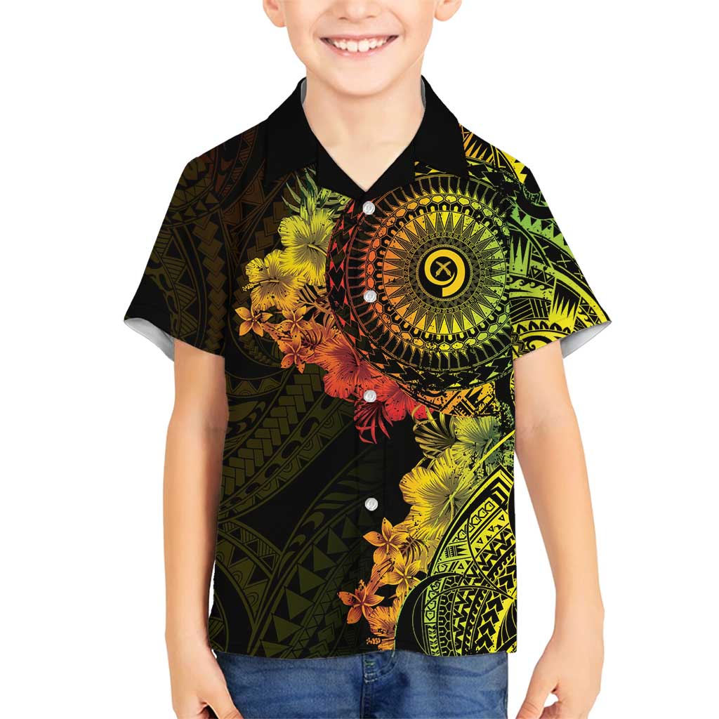 Vanuatu Family Matching Tank Maxi Dress and Hawaiian Shirt Hibisus Polynesian Pattern Reggae LT14 Son's Shirt Reggae - Polynesian Pride