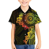 Vanuatu Family Matching Tank Maxi Dress and Hawaiian Shirt Hibisus Polynesian Pattern Reggae LT14 Son's Shirt Reggae - Polynesian Pride